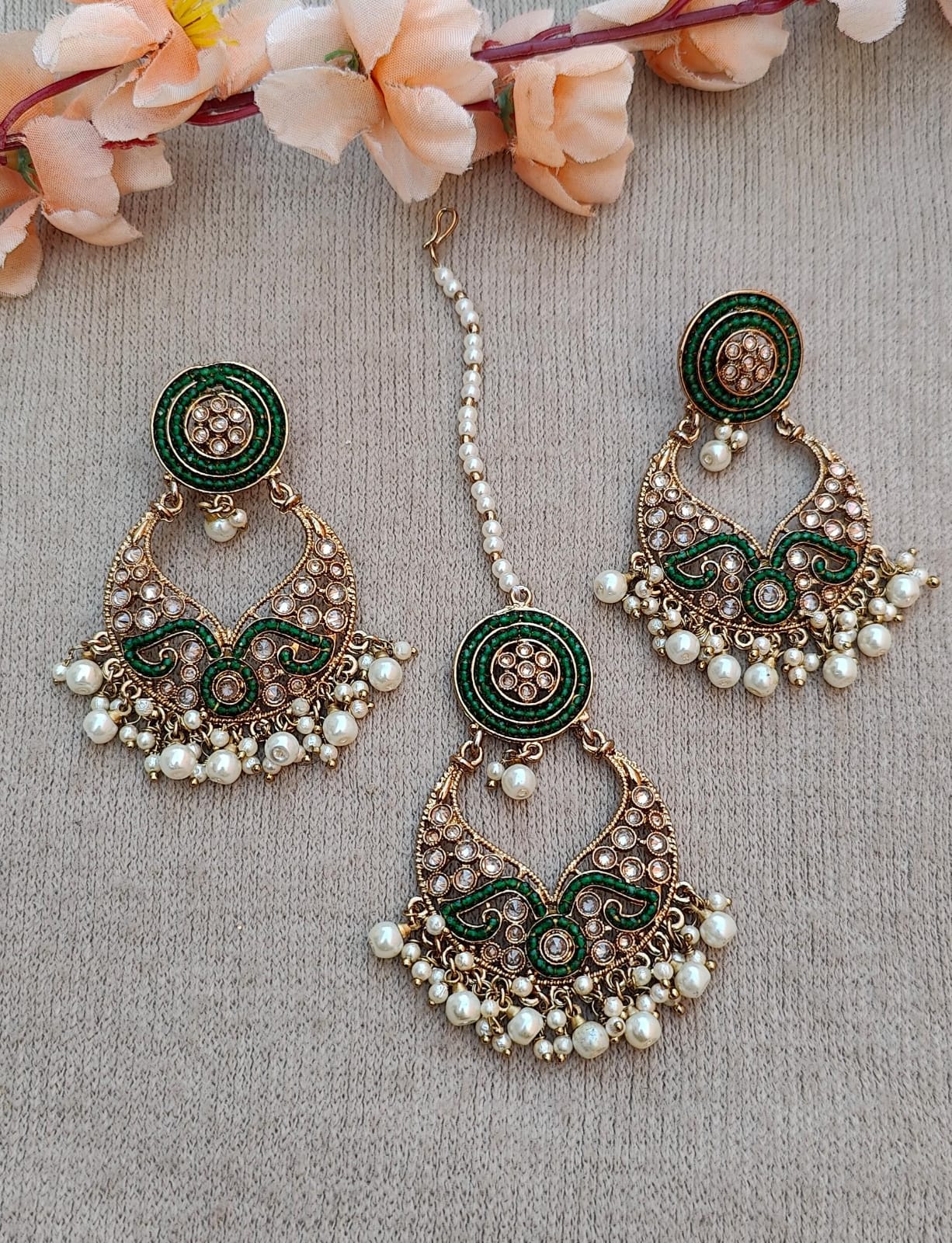 Hunar Polki Earrings Tikka