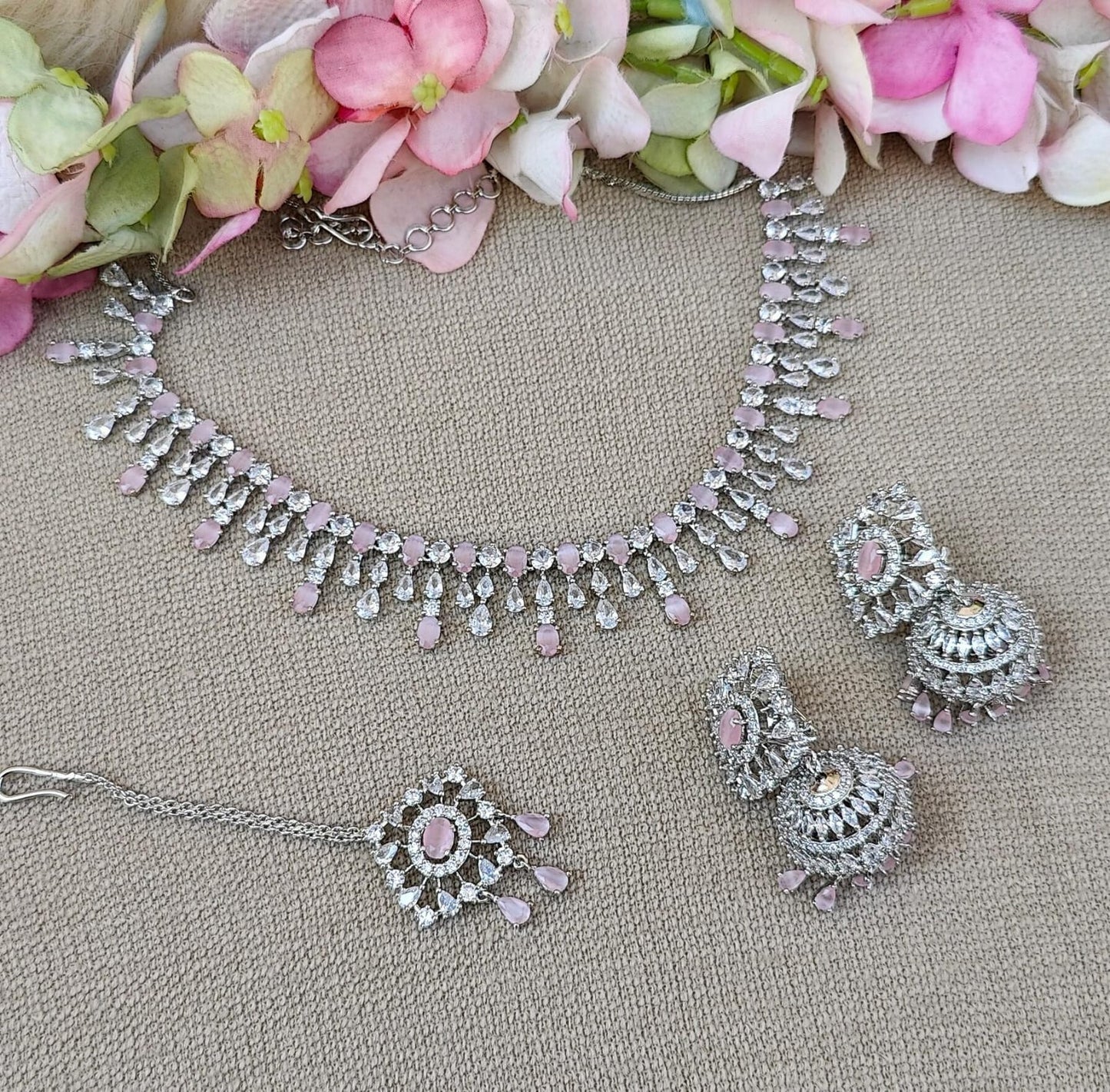 Jessica AD/CZ Necklace Set