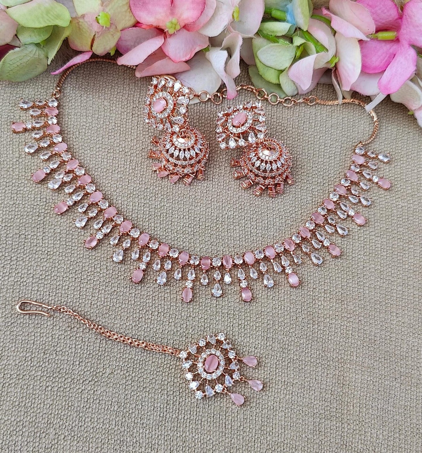 Jessica AD/CZ Necklace Set