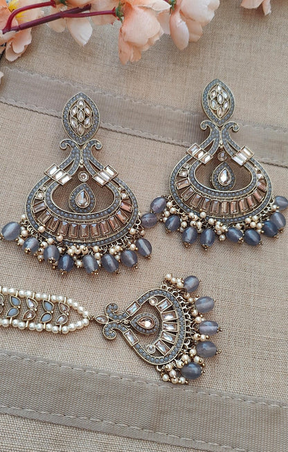 Manira Oversized Polki Earrings Tikka