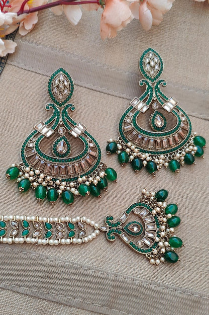 Manira Oversized Polki Earrings Tikka