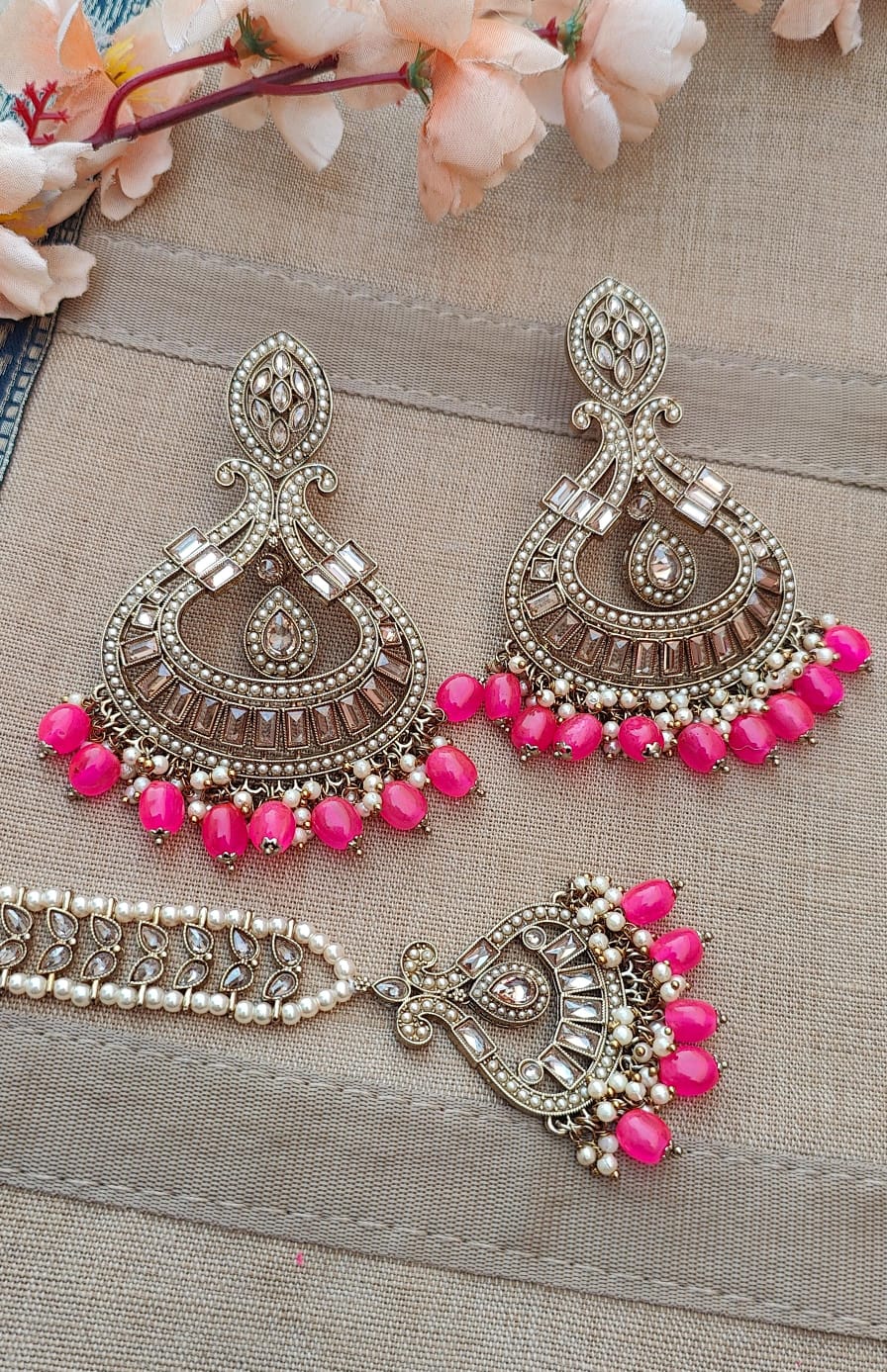 Manira Oversized Polki Earrings Tikka