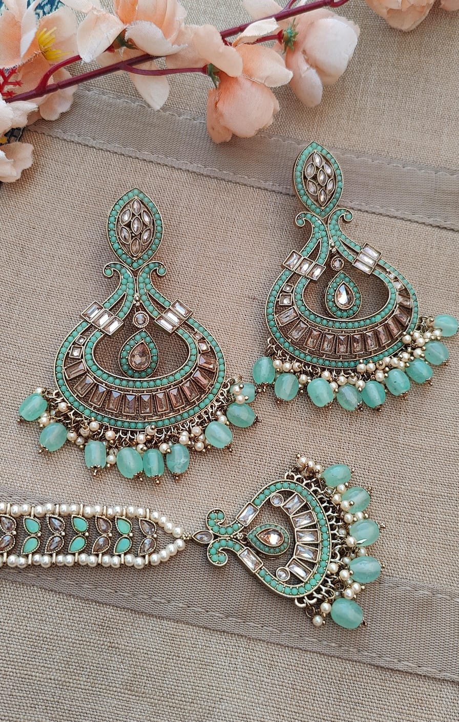 Manira Oversized Polki Earrings Tikka