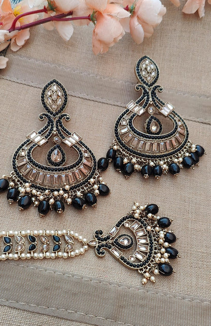 Manira Oversized Polki Earrings Tikka