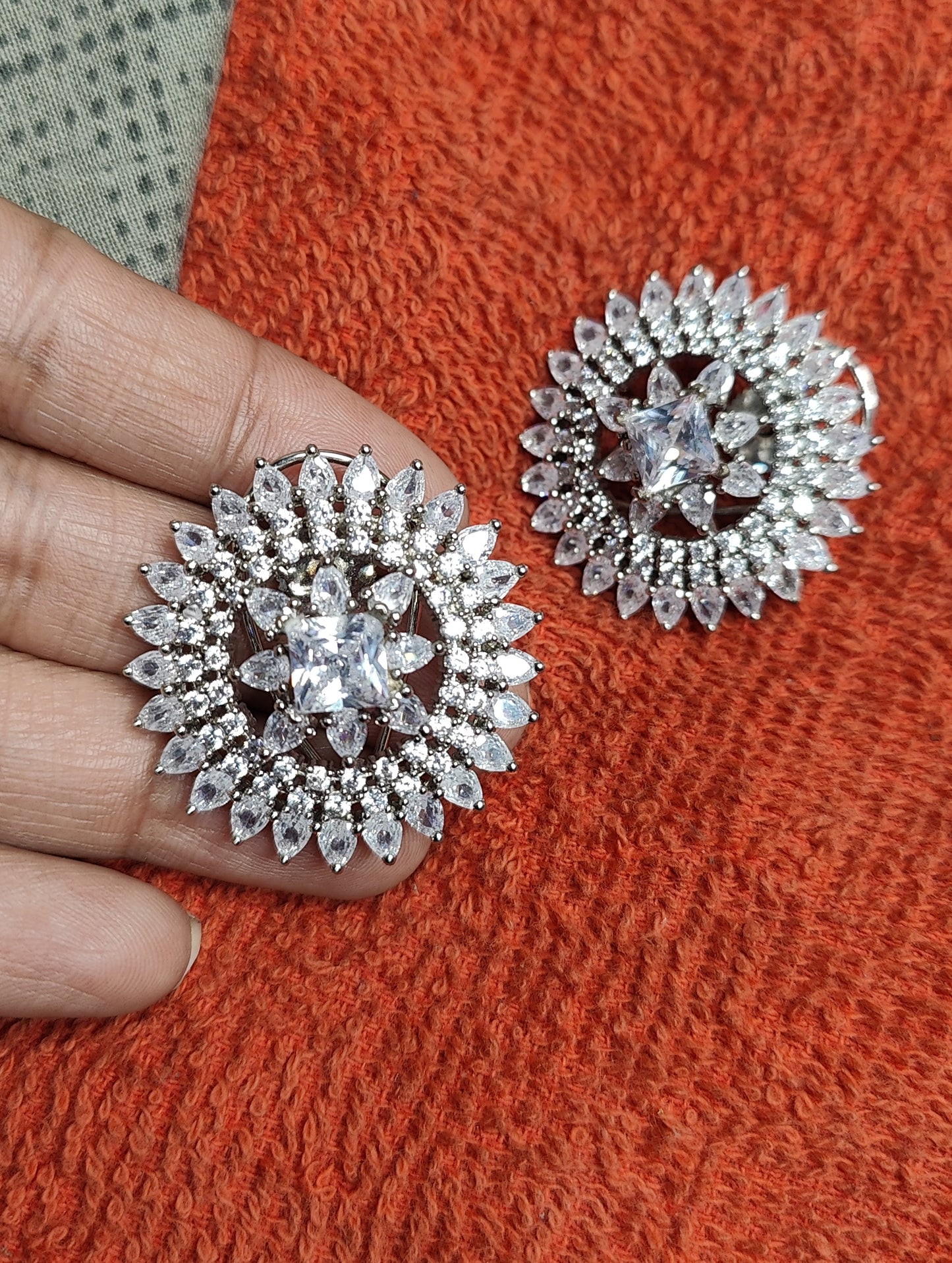 Sumanta Big AD/CZ Studs Earrings