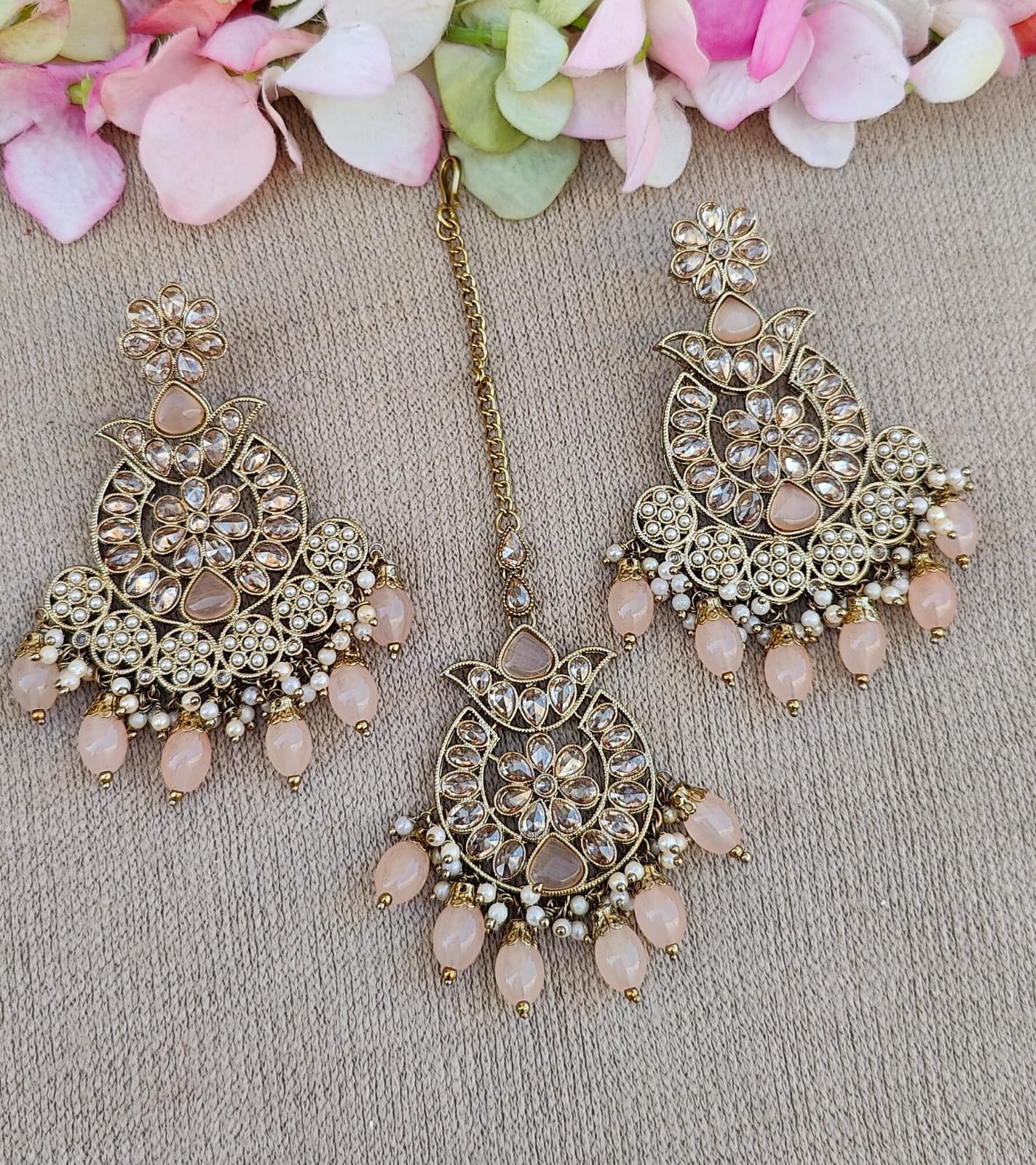 Krishnika Polki Earrings Tikka