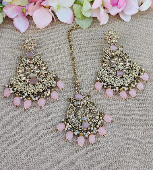 Krishnika Polki Earrings Tikka