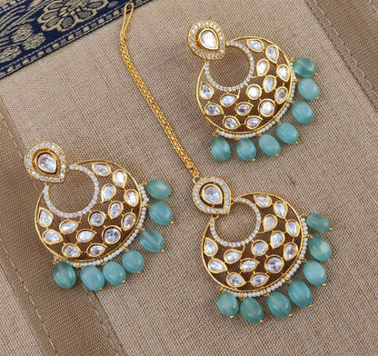 Myra Kundan Earrings Tikka