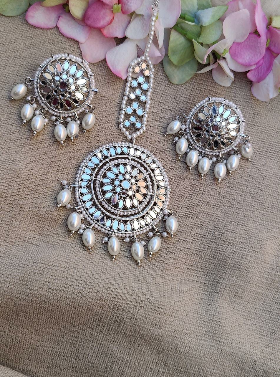 Karuna Mirror Earrings Tikka