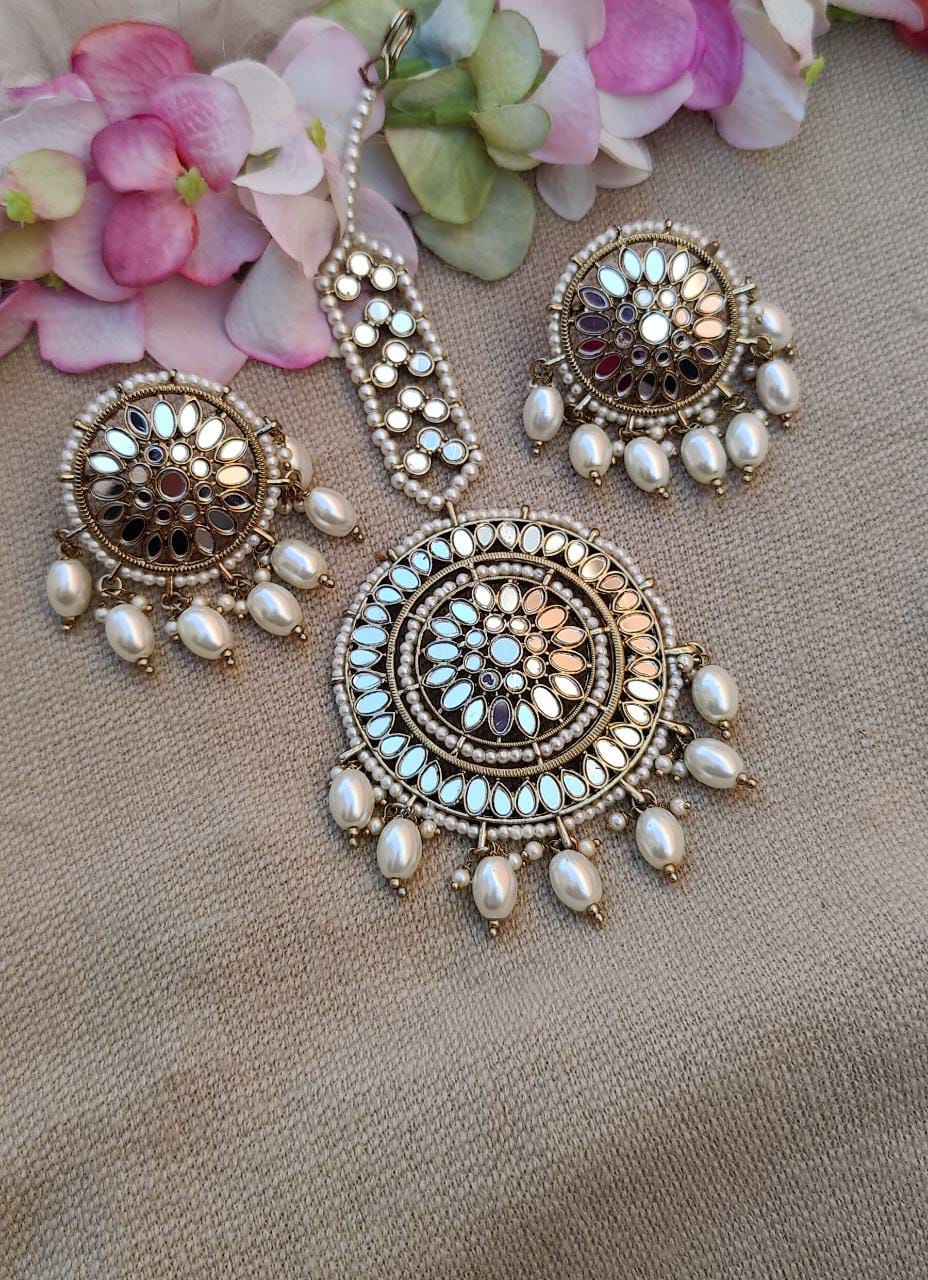 Karuna Mirror Earrings Tikka