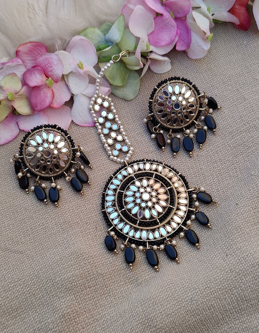 Karuna Mirror Earrings Tikka