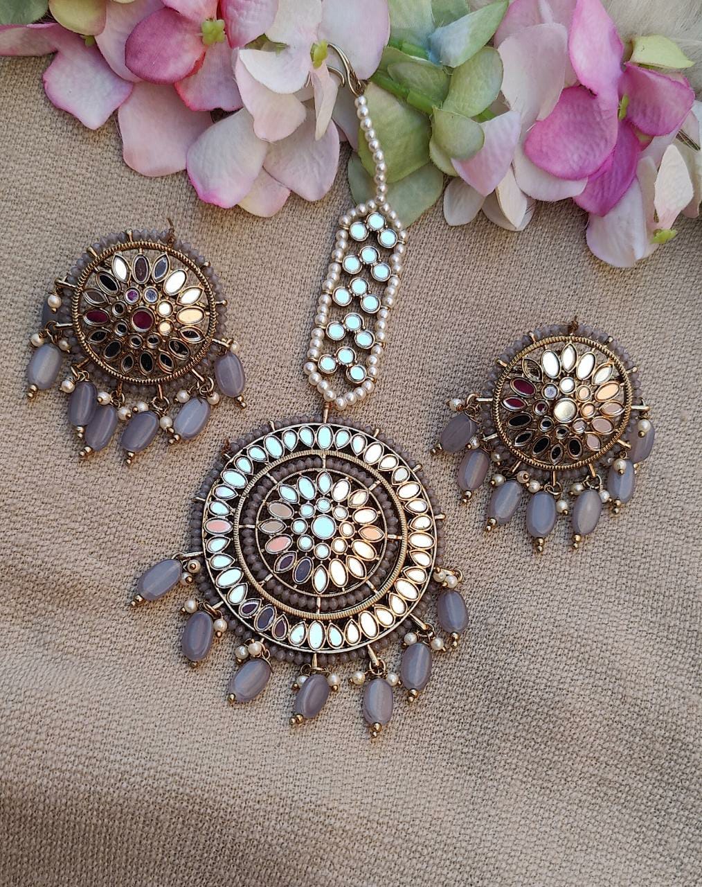 Karuna Mirror Earrings Tikka