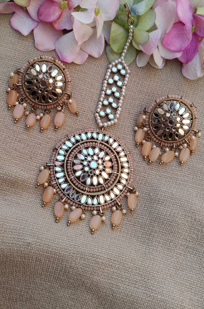 Karuna Mirror Earrings Tikka