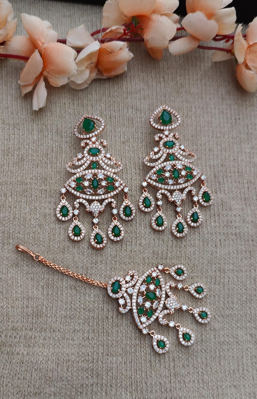 Kashika AD Earrings Tikka