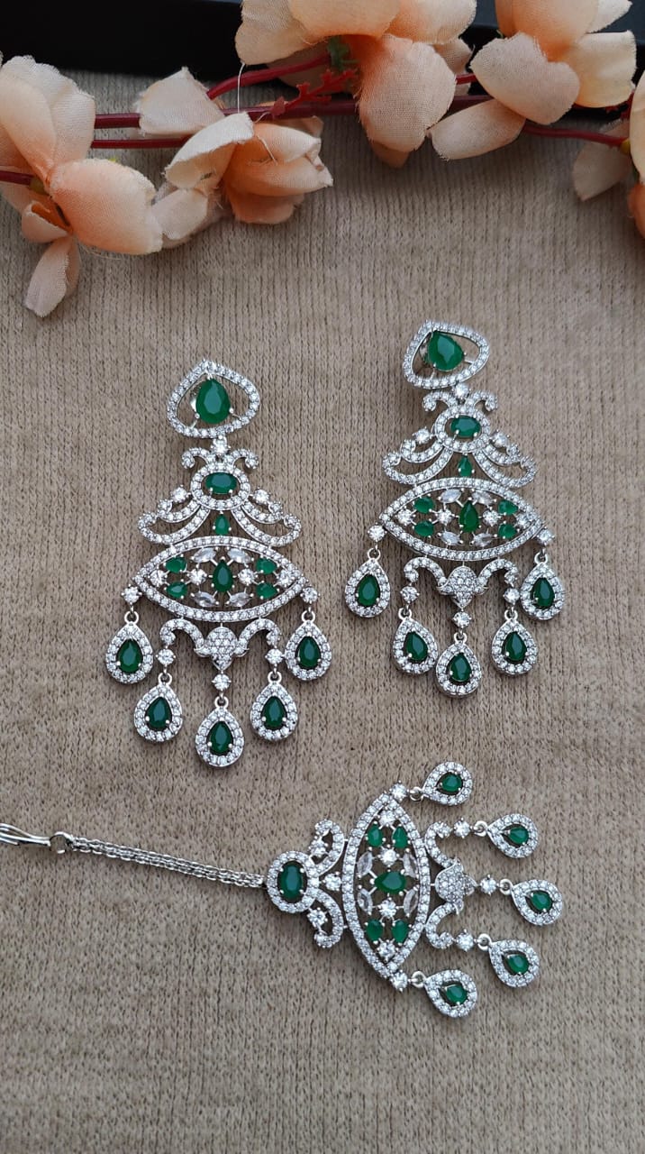 Kashika AD Earrings Tikka