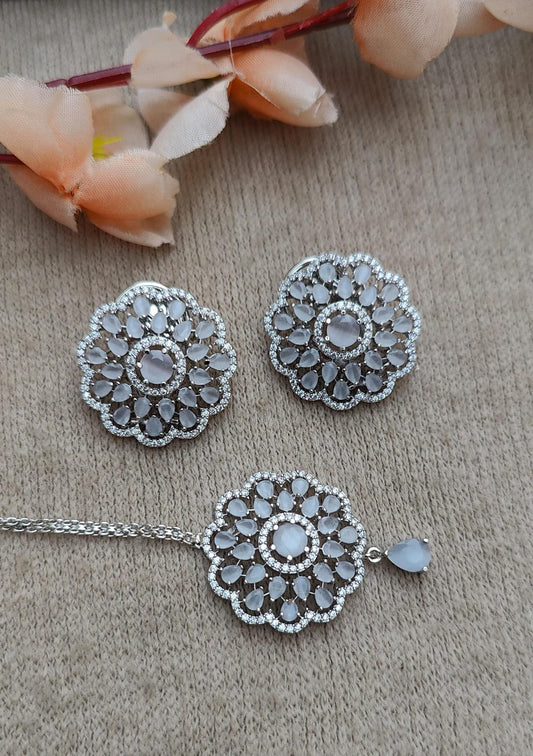 Floral AD Earrings Tikka