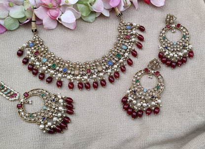 Zeba Polki Necklace Set