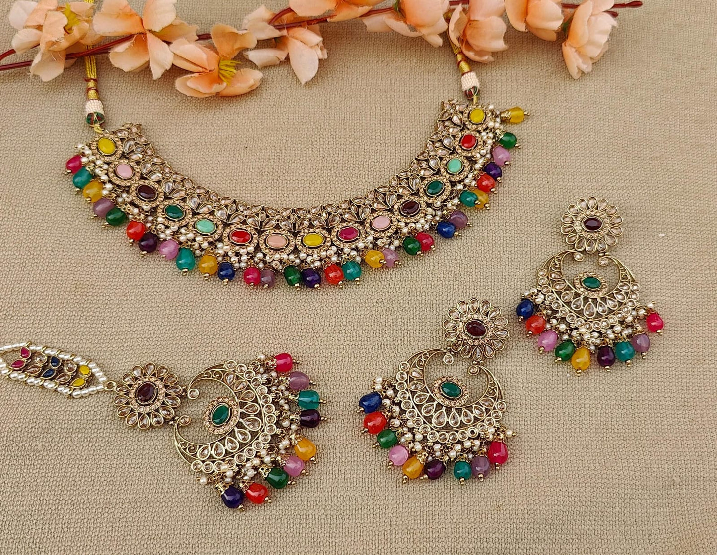 Tanisha Polki Necklace Set