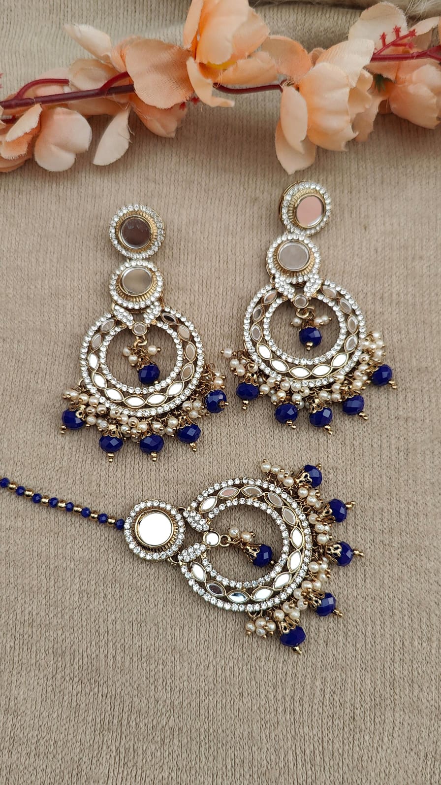 Harshi Mirror Earrings Tikka Set