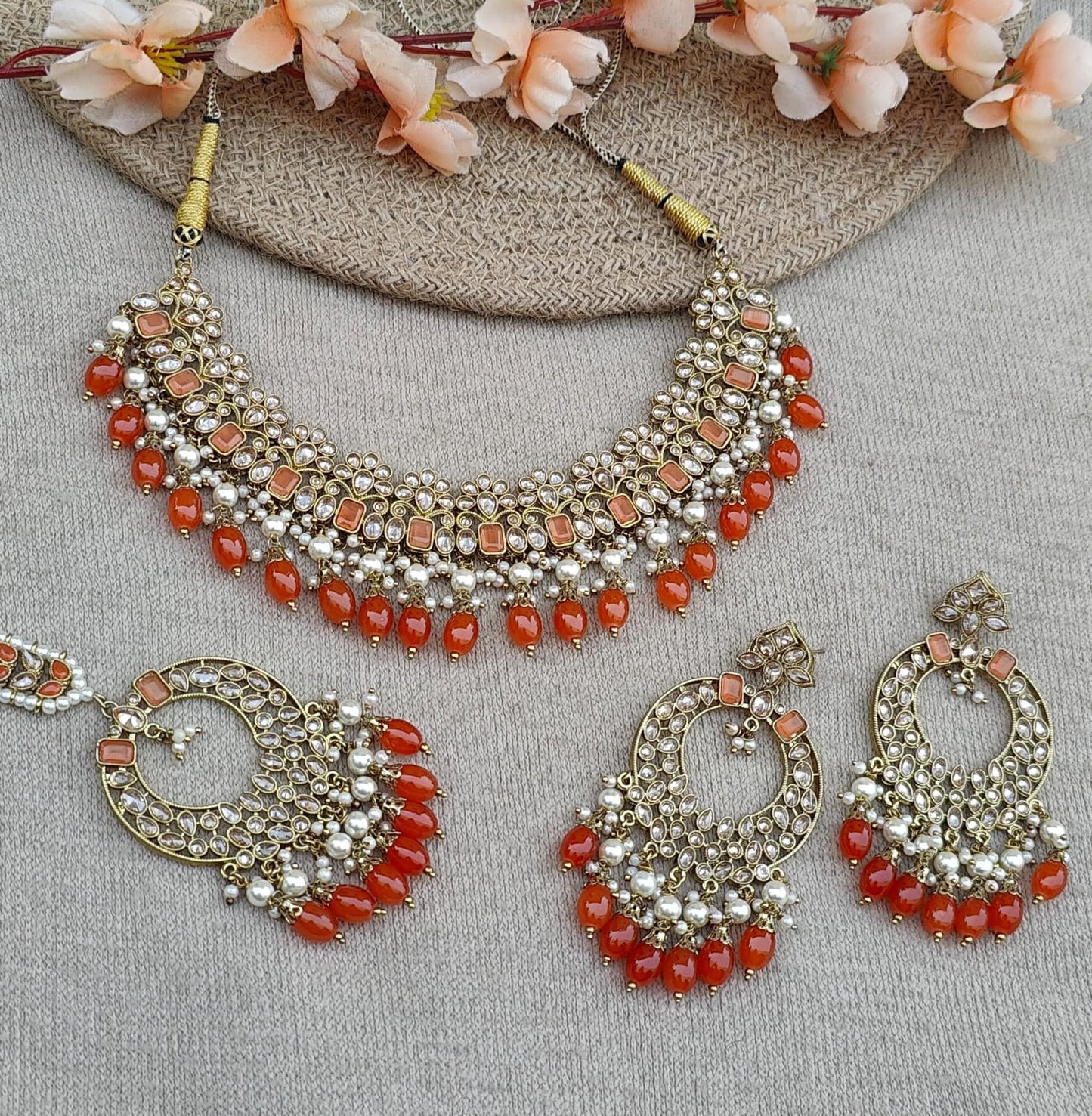 Zeba Polki Necklace Set