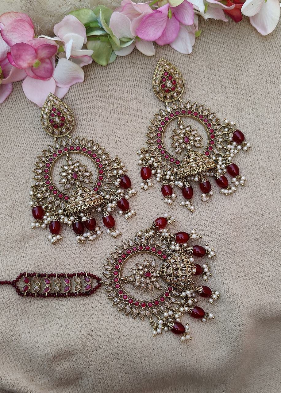 Raga Oversized Polki Earrings Tikka