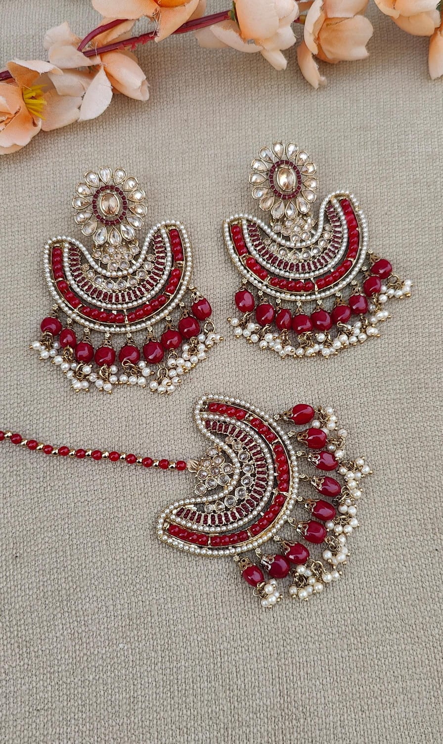 Taani Polki Earrings Tikka