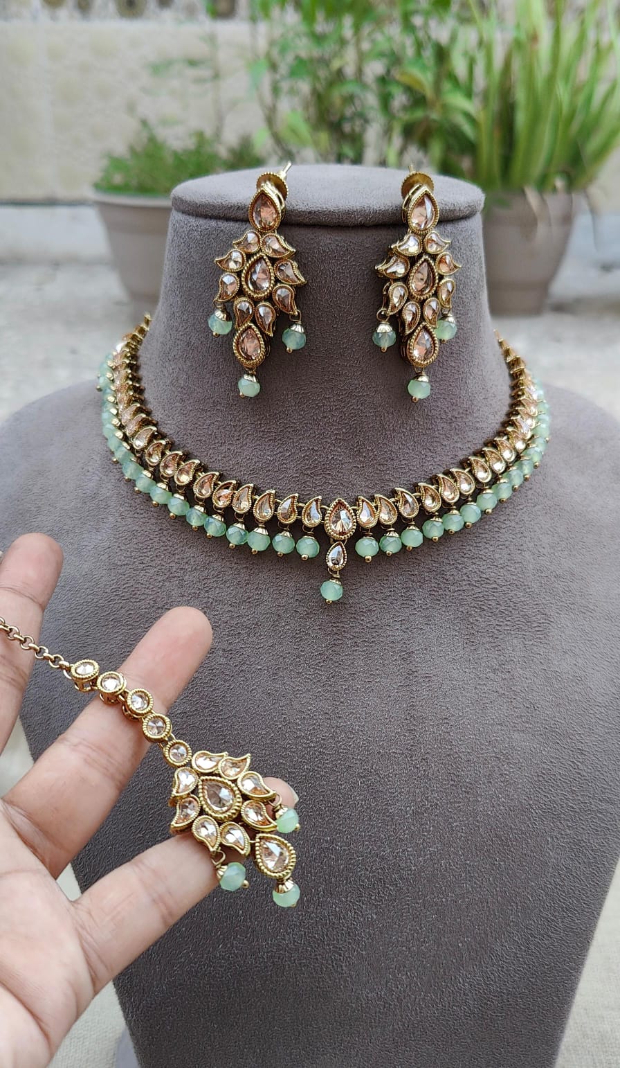 Vrisha Polki Necklace Set