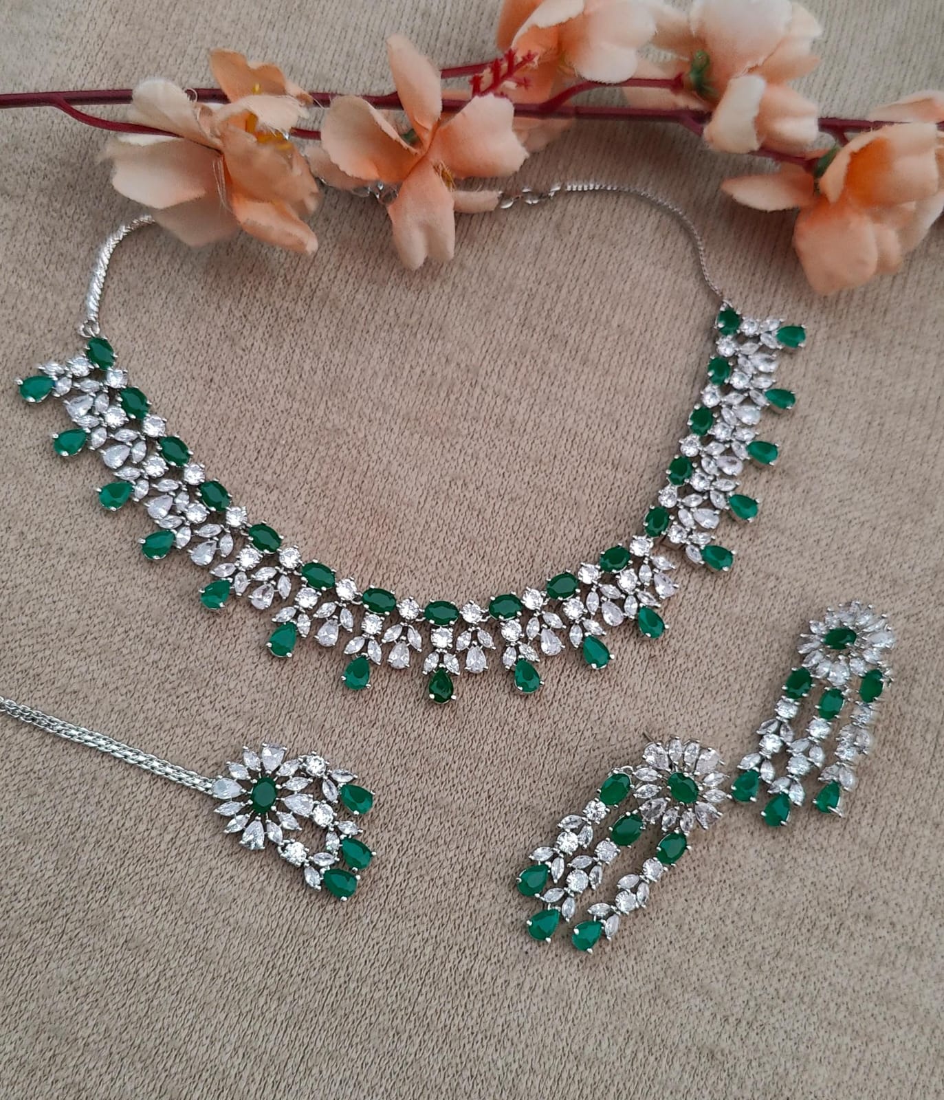 Poornima AD/CZ Necklace Set