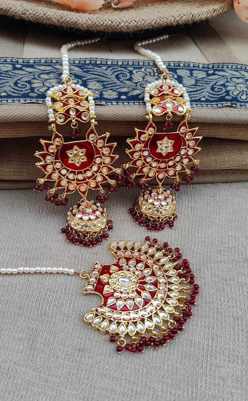 Purvika Kundan Jhumki Tikka