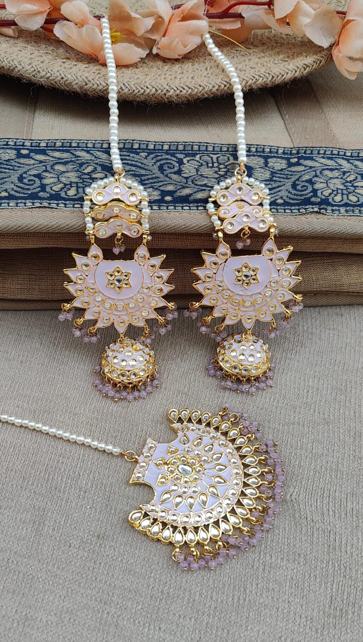 Purvika Kundan Jhumki Tikka