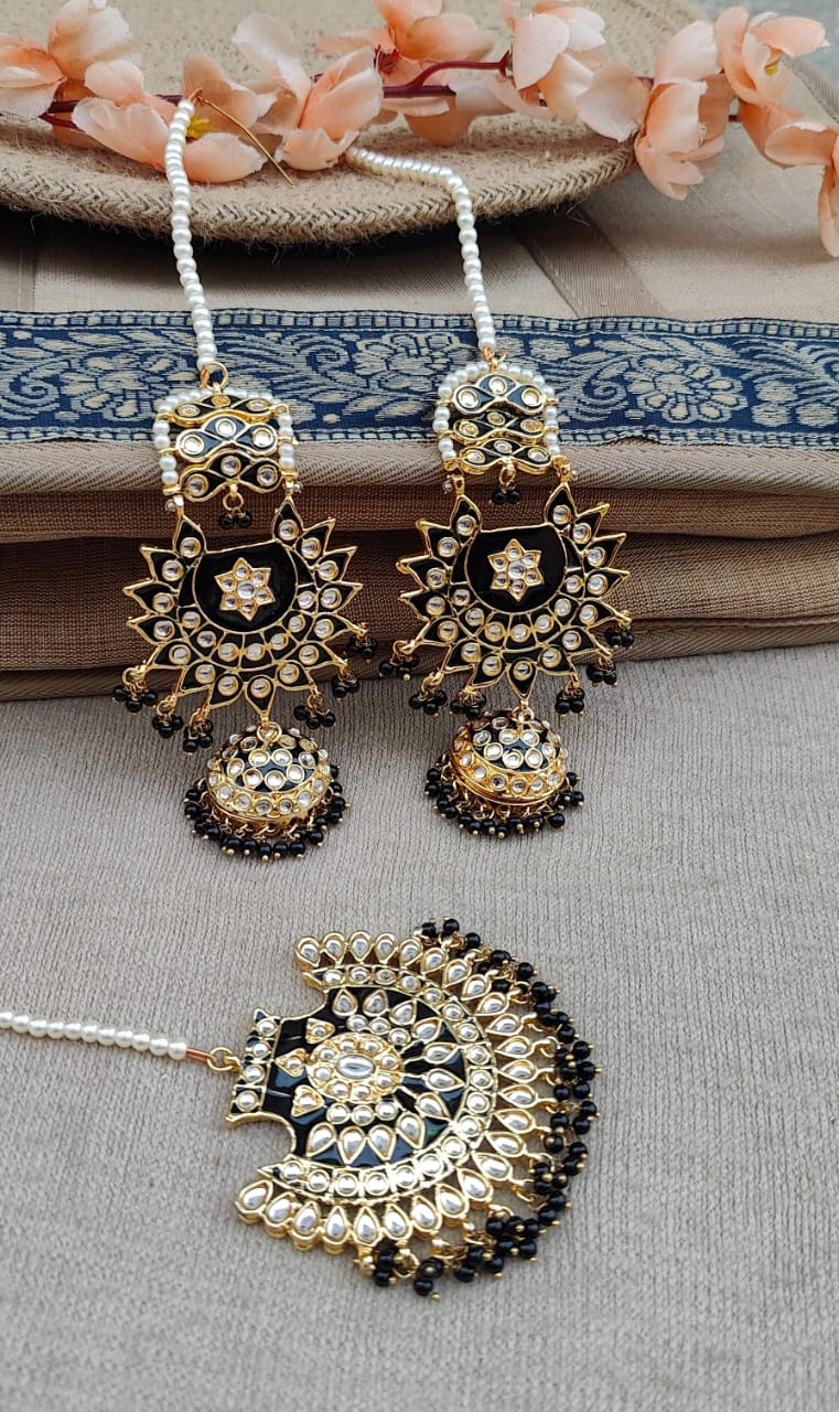 Purvika Kundan Jhumki Tikka