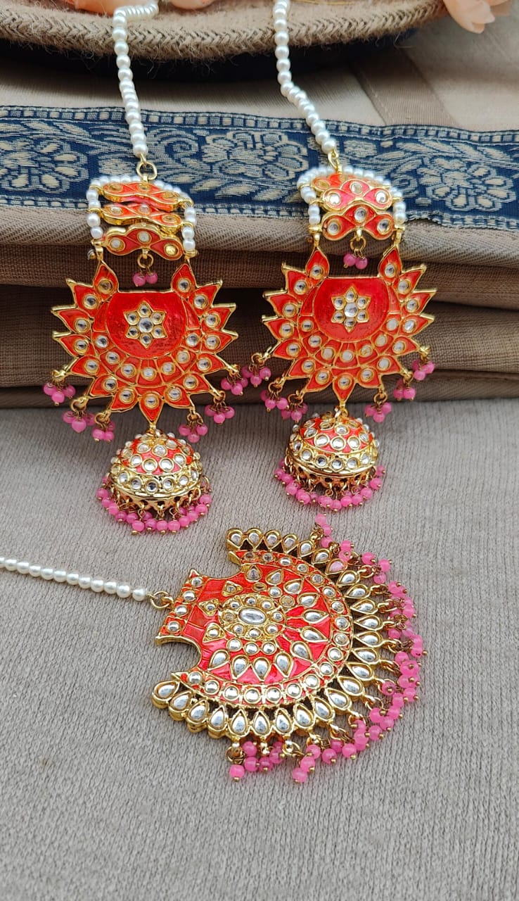 Purvika Kundan Jhumki Tikka