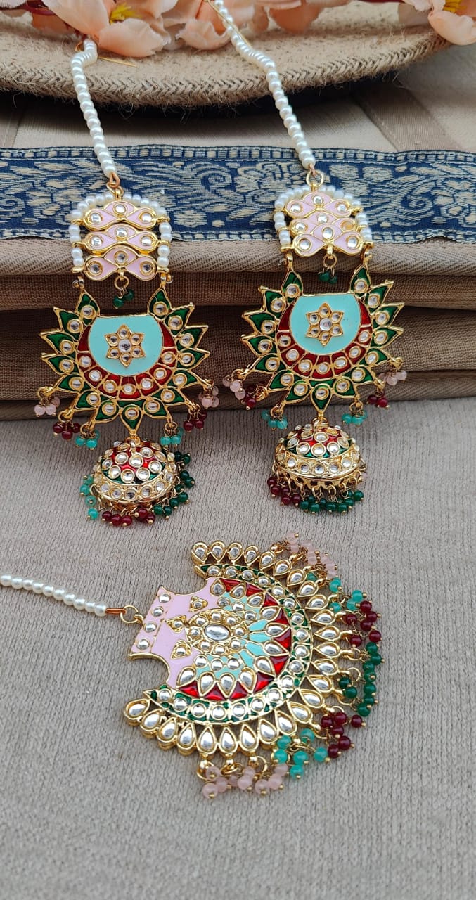 Purvika Kundan Jhumki Tikka