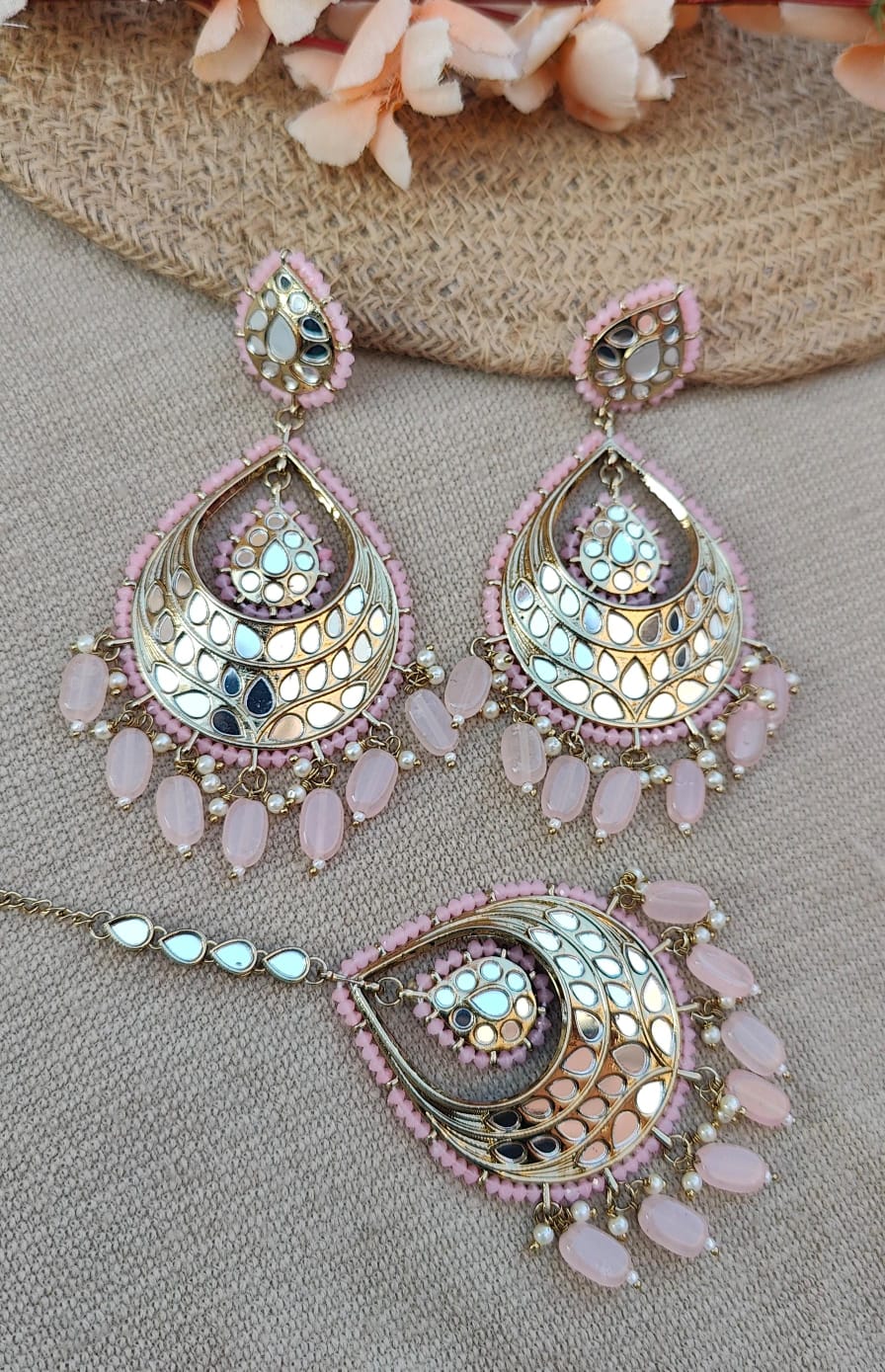 Anvitha Mirror Earrings Tikka