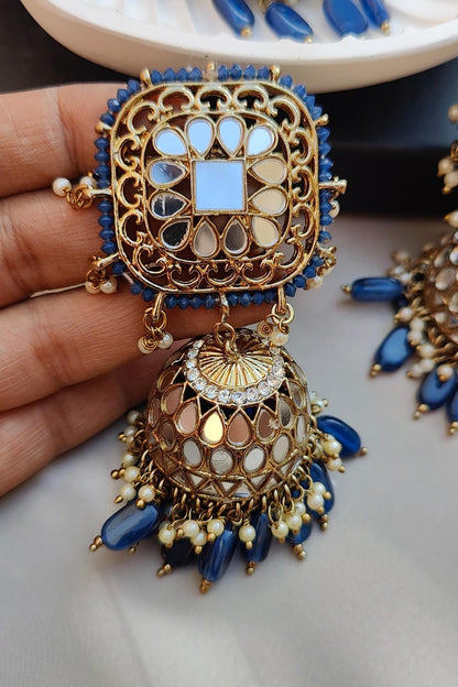 Tanvir Oversized Mirror Jhumki Tikka