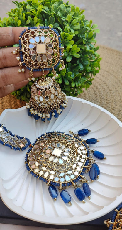 Tanvir Oversized Mirror Jhumki Tikka