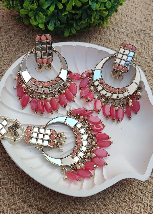 Vridhi Mirror Earrings Tikka