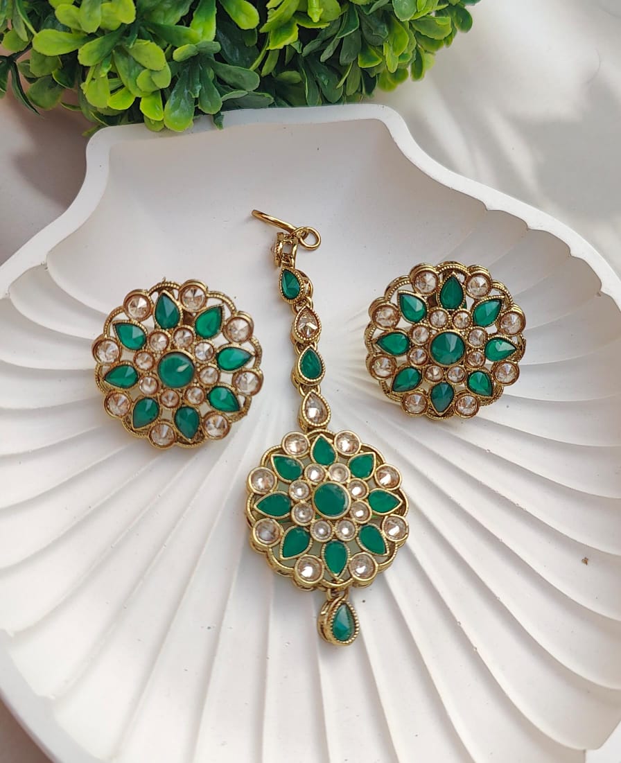 Anaya Polki Earrings Tikka