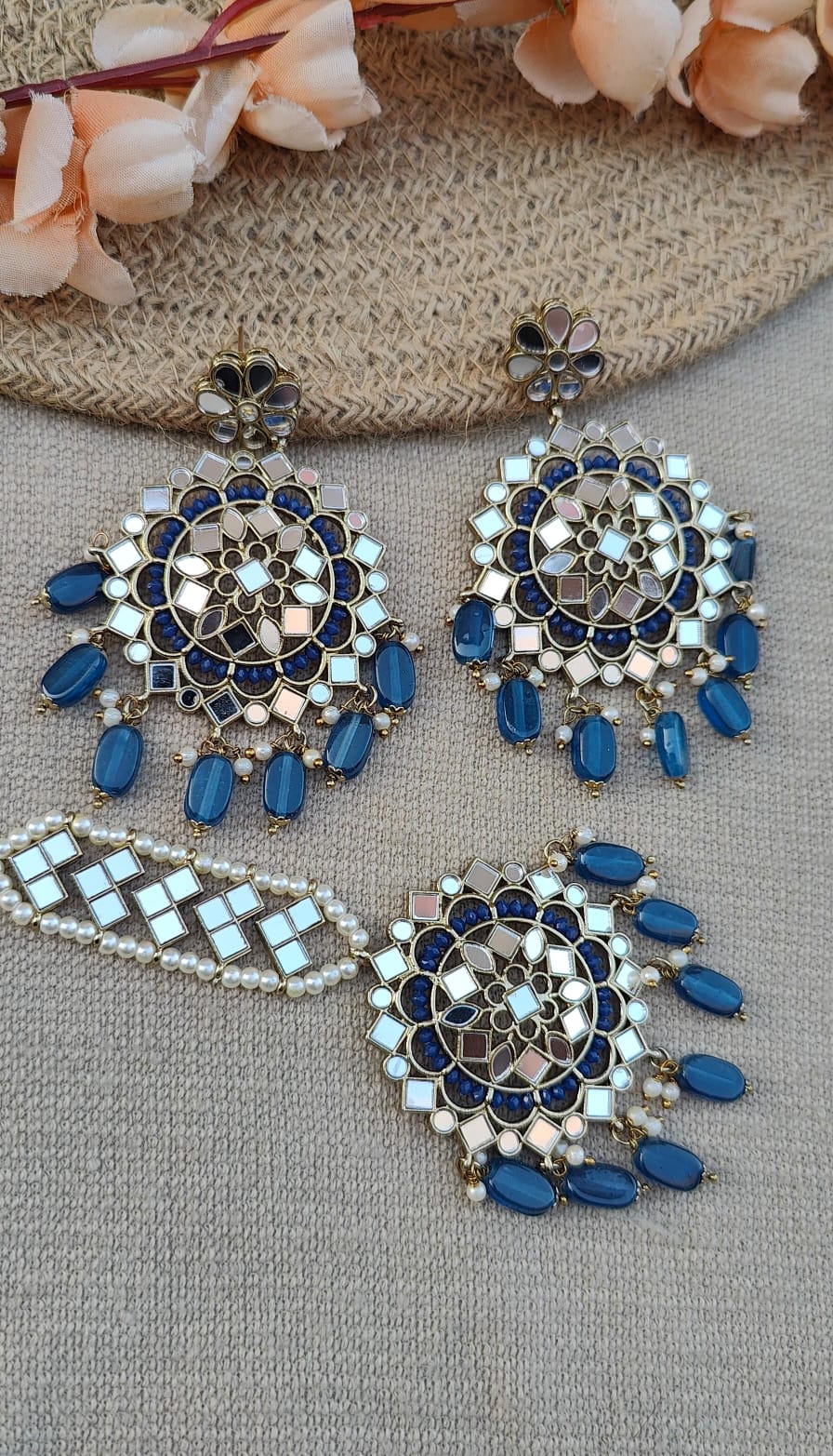 Dikshita Mirror Earrings Tikka