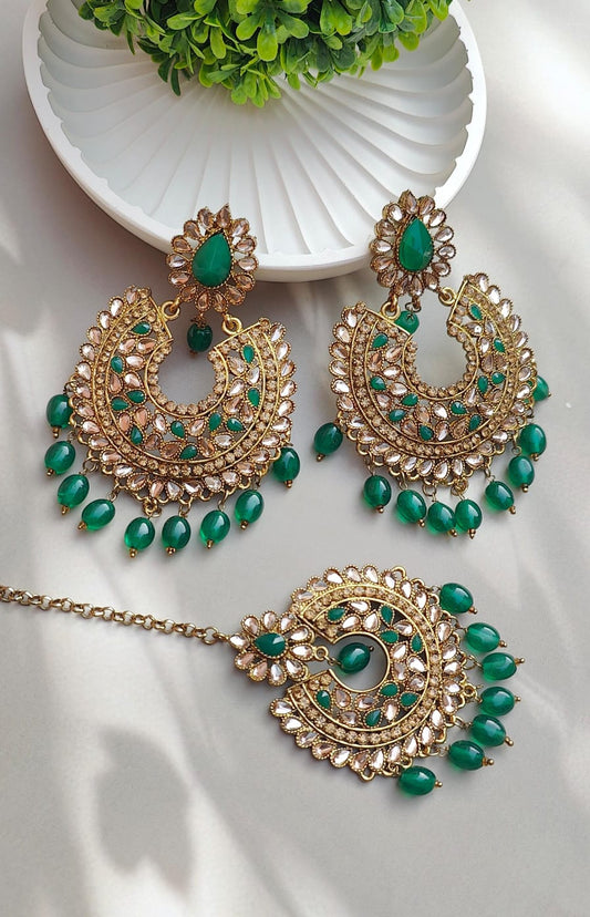 Himani Oversized Earrings Tikka