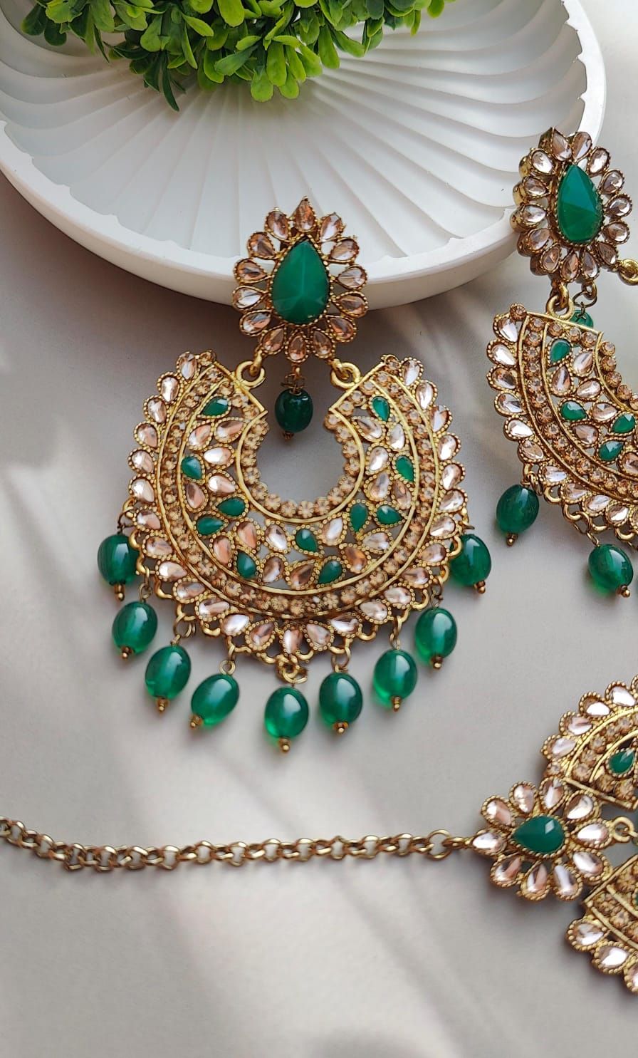 Himani Oversized Earrings Tikka