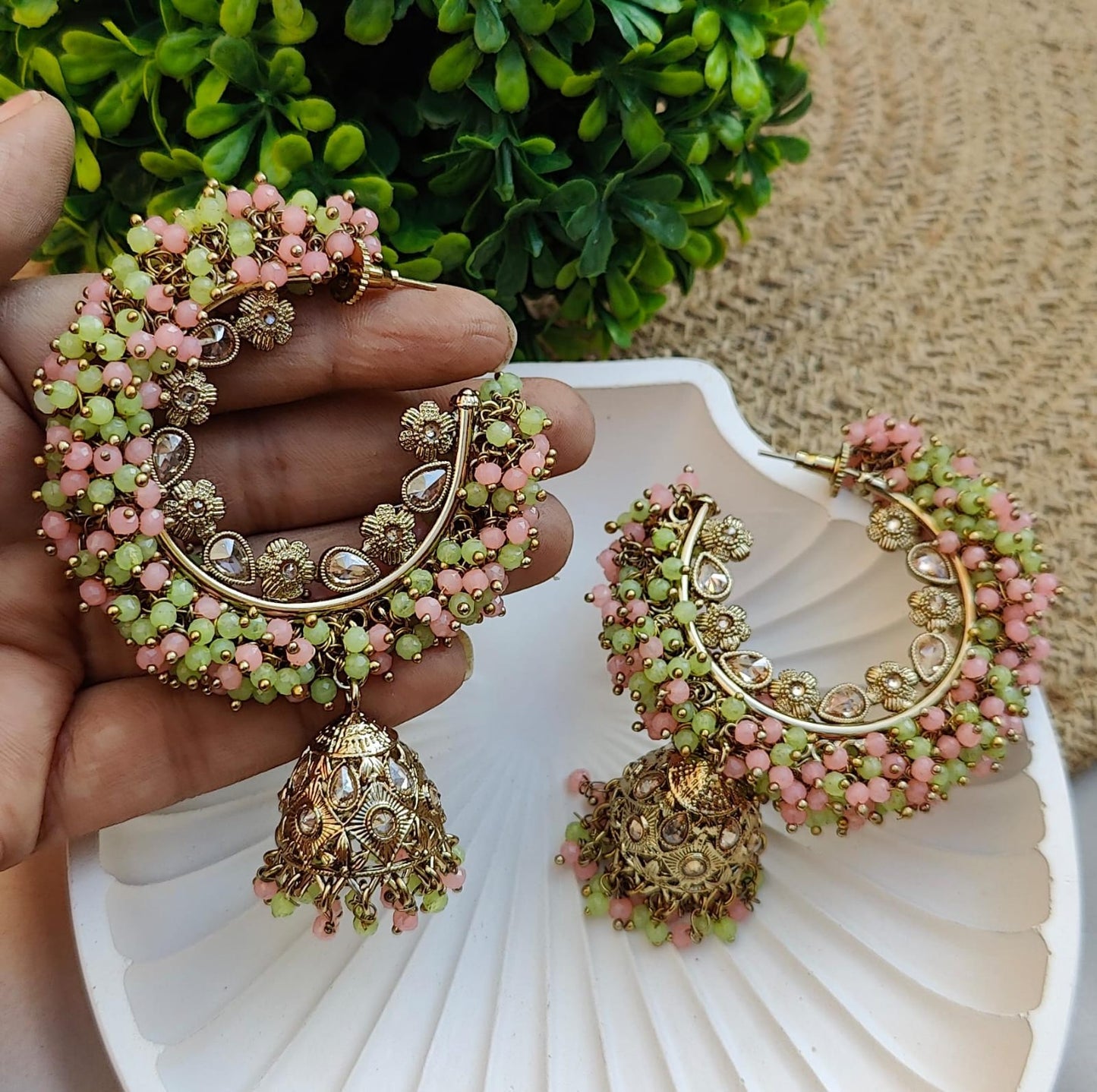 Simi Oversized Polki Earrings