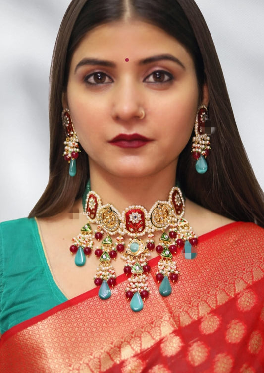 Pravika Meenakari Beaded Choker