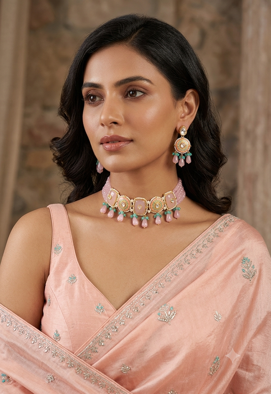 Varni Meenakari Beaded Choker