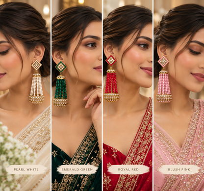 Liana Beaded Polki Jhumkas