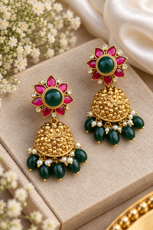 Samaira South Indian Style Jhumkas