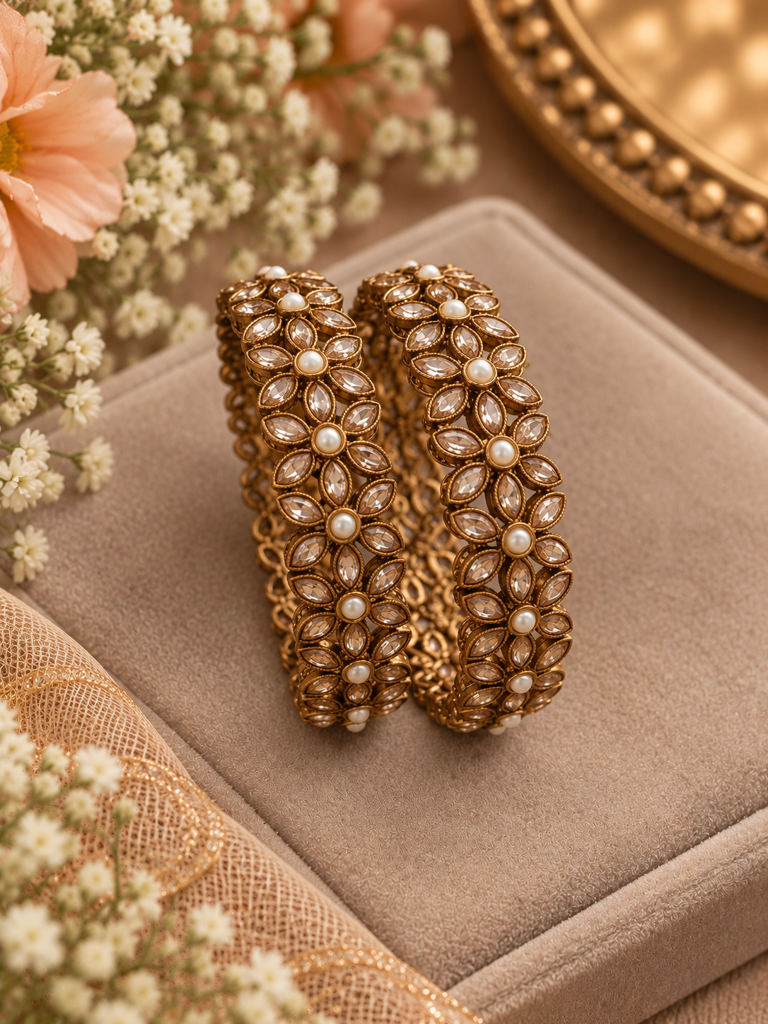 Sunisha Polki Bangles/Kadey (Gold)