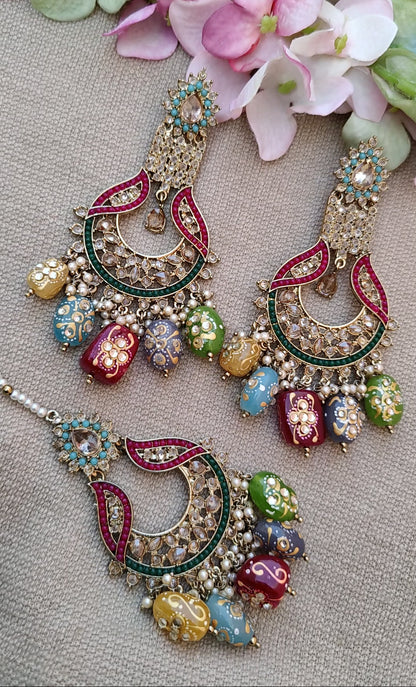 Maanvi Polki Earrings Tikka