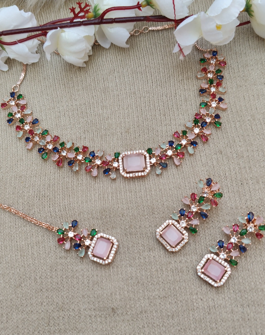 Sumika AD/CZ Necklace Set