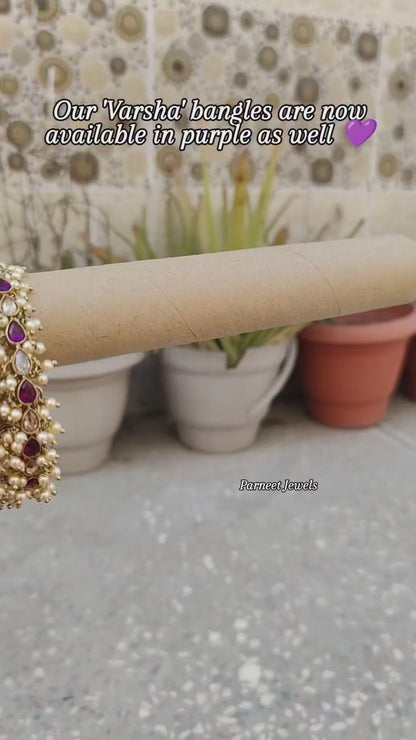 Varsha Polki Bangles (Purple)